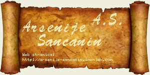 Arsenije Sančanin vizit kartica